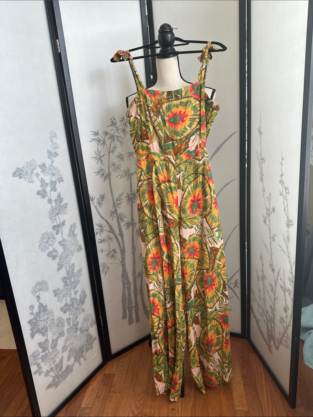 Cynthia Rowley Tropical Floral Wide Leg Open Back Jumpsuit Women’s Large